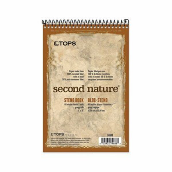Tops Business Forms TOPS, SECOND NATURE RECYCLED NOTEBOOKS, GREGG RULE, 6 X 9, WHITE, 80 SHEETS 74688